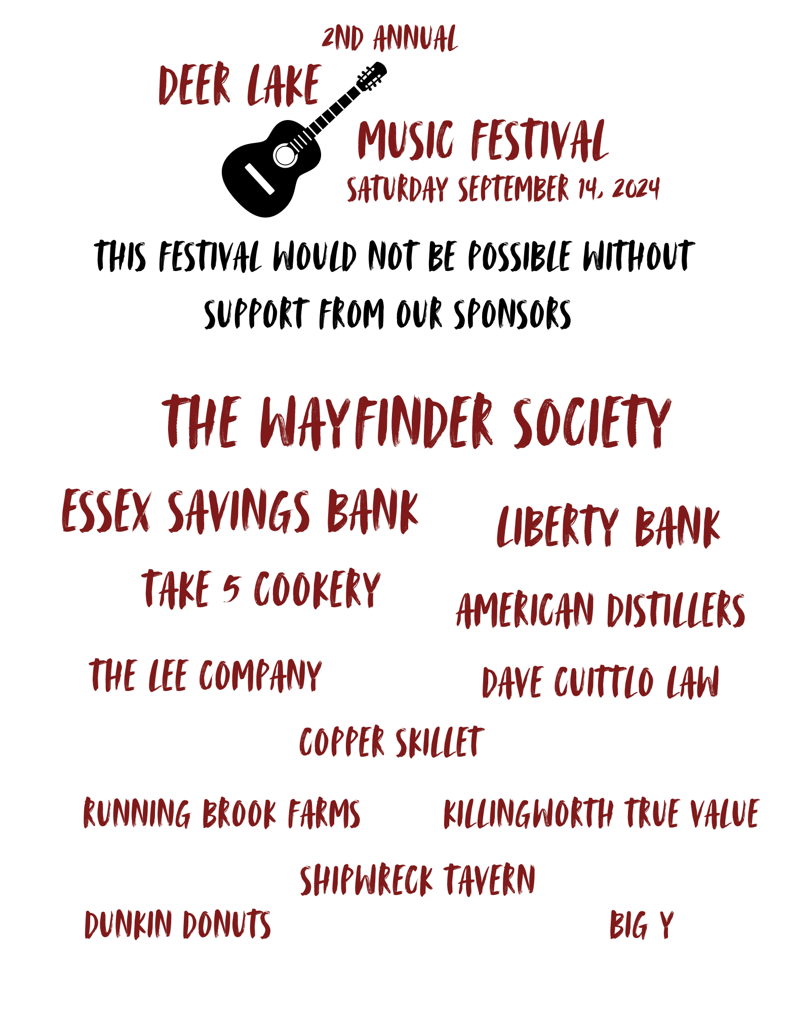 Festival poster with names of sponsors